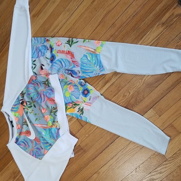 Nike Pants - RARE NIKE BEAUTIFUL Tropical Hawaiian 2 pc set mesh insert bottoms NWOT sz L